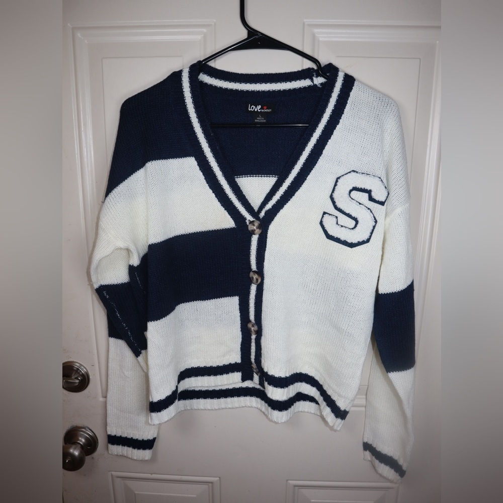 Love By Chelsey Varsity Cardigan Size large